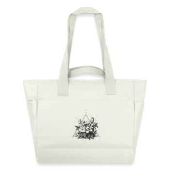 oeil dans le signe de fleur triangulaire - Sac matelassé déperlant - blanc nature - Devant