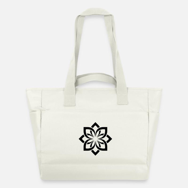 Mandala Chogan des Fleurs Géométriques - Sac matelassé déperlant - blanc nature