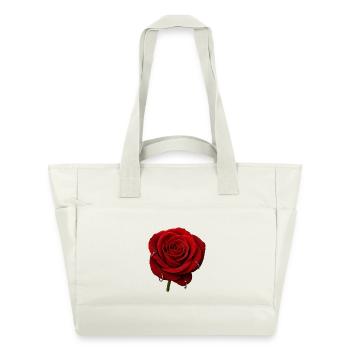 Red Rose with Piercings - Water-Repellent Padded Bag - natural white - Front