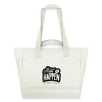 Make It Happen Typo Motivationsspruch - Wasserabweisende Padded Bag - Naturweiß - Vorne