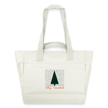Minimalist Christmas greetings - Water-Repellent Padded Bag - natural white - Front