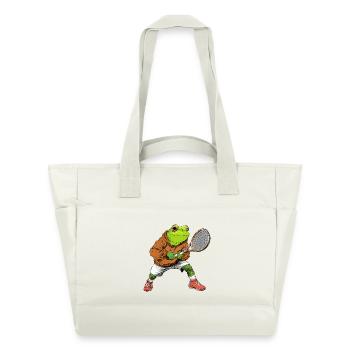 Tennis des Grenouilles - Sac matelassé déperlant - blanc nature - Devant