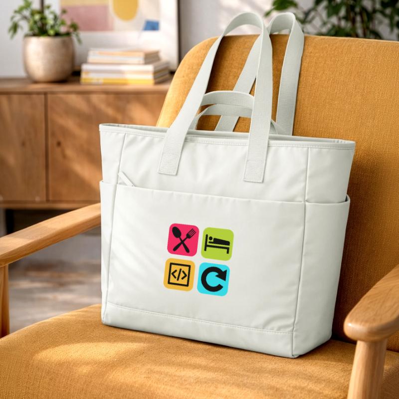 Eat Sleep Code Repeat Funny Quote Dev Water-Repellent Padded Bag