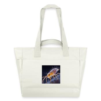 Transparenter Floh – Goldene Insekten Makro Kunst - Wasserabweisende Padded Bag - Naturweiß - Vorne