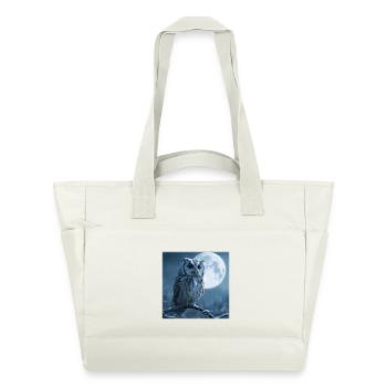 Schnee-Eule Vollmond Magische Winternacht - Wasserabweisende Padded Bag - Naturweiß - Vorne
