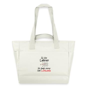 Ich Bin Lehrer Finde Immer Eine Lösung Geschenk - Wasserabweisende Padded Bag - Naturweiß - Vorne