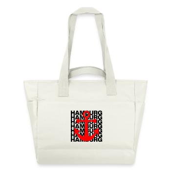 HAMBURG ANKER ROT, HAFEN, MOIN, ELBE, HAMBURGLIEBE - Wasserabweisende Padded Bag - Naturweiß - Vorne
