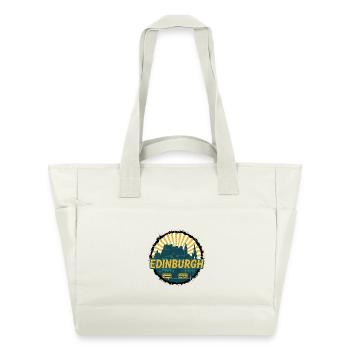 Edinburgh Castle City Skyline Vintage-Abzeichen - Wasserabweisende Padded Bag - Naturweiß - Vorne