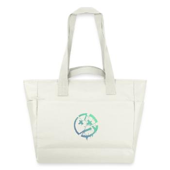 Cercle grunge avec X – Imprimé - Sac matelassé déperlant - blanc nature - Devant