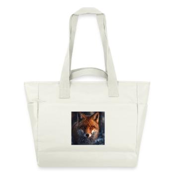 Fox scouting at dusk - Water-Repellent Padded Bag - natural white - Front