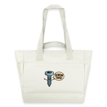Screw This Cartoon Screw Character - Water-Repellent Padded Bag - natural white - Front