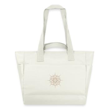 Beige Mandala Blütenblüte - Wasserabweisende Padded Bag - Naturweiß - Vorne