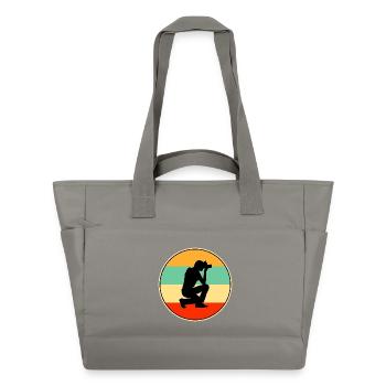Photographer Retro Sunset Vintage Camera Art - Water-Repellent Padded Bag - grey - Front