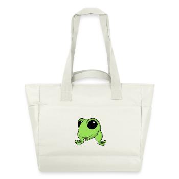 Animé Grenouille Lime : Acclamation - Sac matelassé déperlant - blanc nature - Devant
