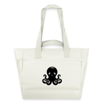 Cute Little Octopus Design - Water-Repellent Padded Bag - natural white - Front