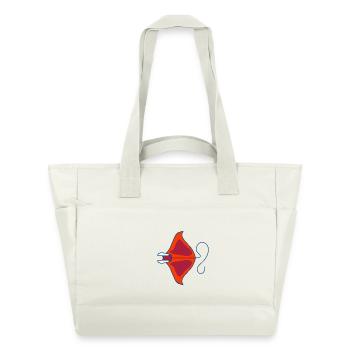 Retro Ocean Neon Manta - Water-Repellent Padded Bag - natural white - Front