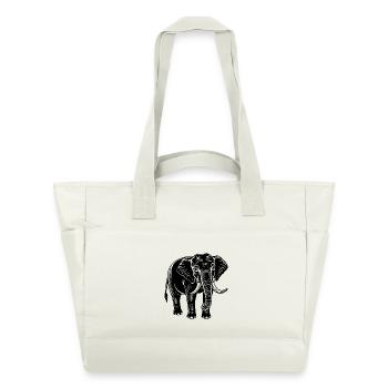 Éléphant - Sac matelassé déperlant - blanc nature - Devant