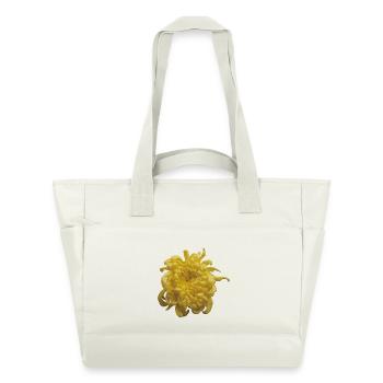 Vibrant_Yellow_Chrysanthemum_Flower - Wasserabweisende Padded Bag - Naturweiß - Vorne