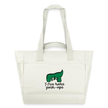 T-Rex hates push-ups - Water-Repellent Padded Bag - natural white - Front