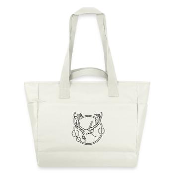 Cerf en forme géométrique - Conception d’art au trait - Sac matelassé déperlant - blanc nature - Devant