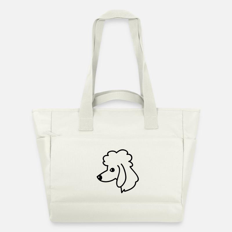 Portrait de caniche - Sac matelassé déperlant - blanc nature