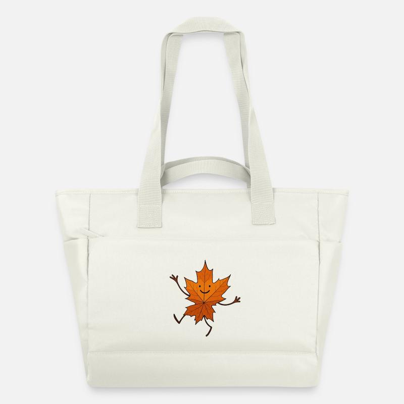 Bande dessinée feuille Dancing Forêt Automne Érable - Sac matelassé déperlant - blanc nature