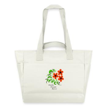 Thank you Thanks Merci - Water-Repellent Padded Bag - natural white - Front