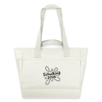 Schoolchild 2026 Blot with saying for school enrollment - Water-Repellent Padded Bag - natural white - Front