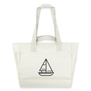 sailing ship - Water-Repellent Padded Bag - natural white - Front