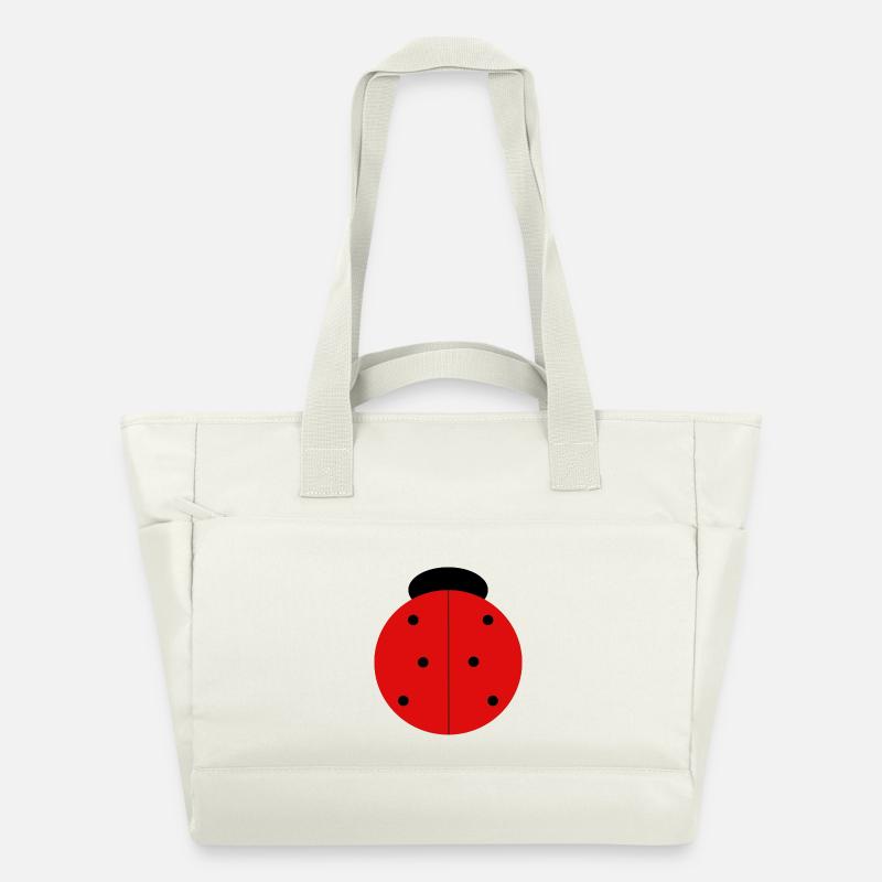 Coccinelle Rouge à Points Noirs - Sac matelassé déperlant - blanc nature
