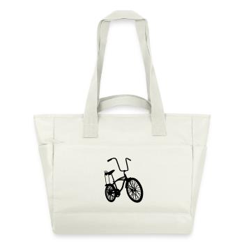 old school retro bike - Sac matelassé déperlant - blanc nature - Devant