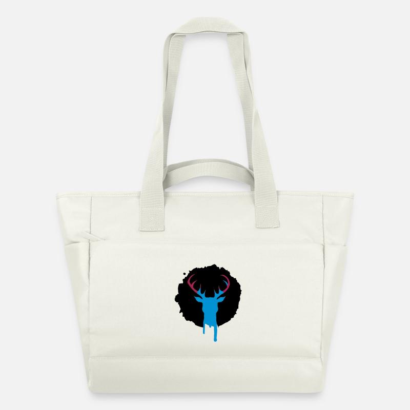 Patch de cerf graffiti - Sac matelassé déperlant - blanc nature