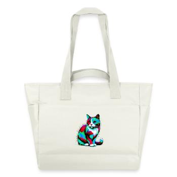 Katze - Wasserabweisende Padded Bag - Naturweiß - Vorne
