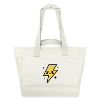 Éclair kawaii avec visage expressif - Sac matelassé déperlant - blanc nature - Devant