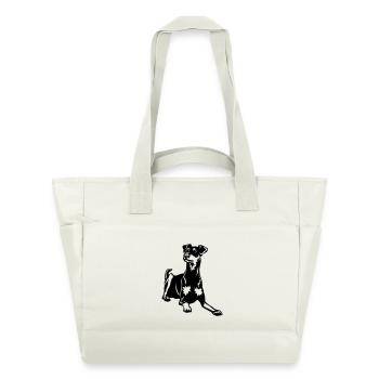 Pinscher allemand - Sac matelassé déperlant - blanc nature - Devant