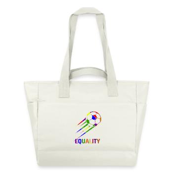 Fußball Regenbogen WM Equality - Wasserabweisende Padded Bag - Naturweiß - Vorne