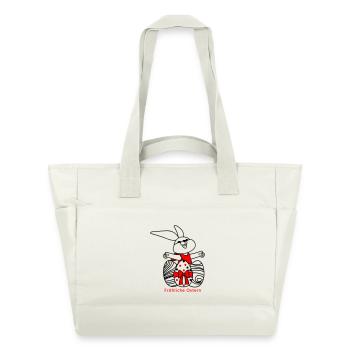 Joyeuses Pâques lapin de Pâques - Sac matelassé déperlant - blanc nature - Devant