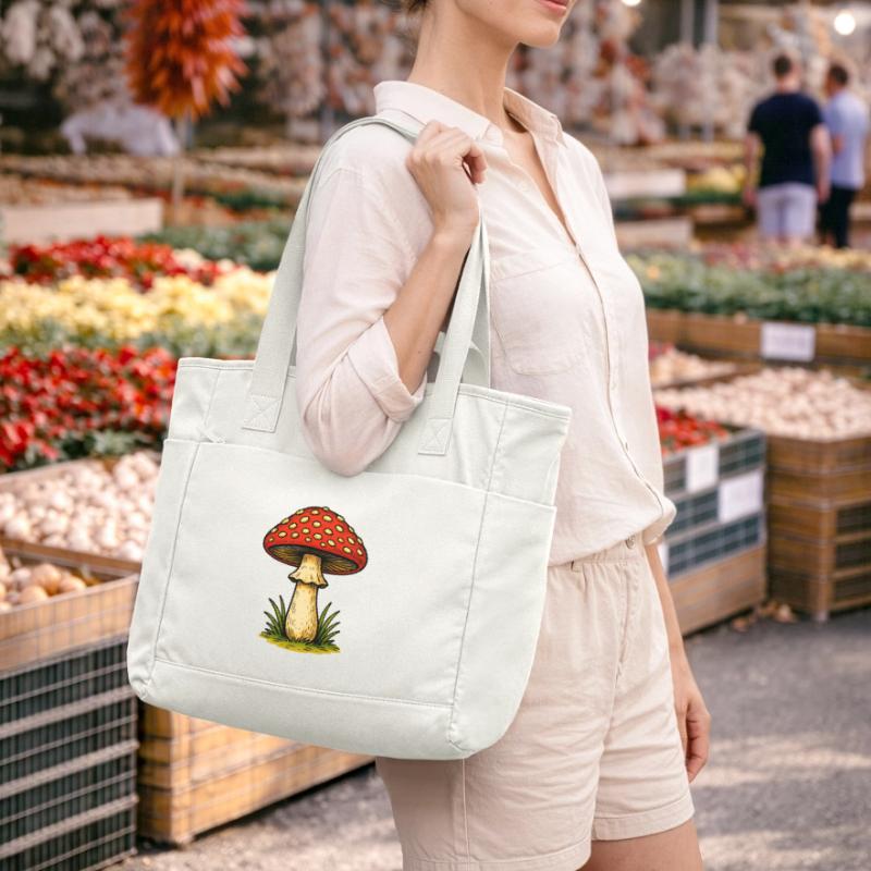 Red Toadstool Retro Water-Repellent Padded Bag