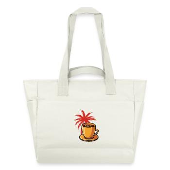 Tropischer Kaffee Palmenstil - Wasserabweisende Padded Bag - Naturweiß - Vorne
