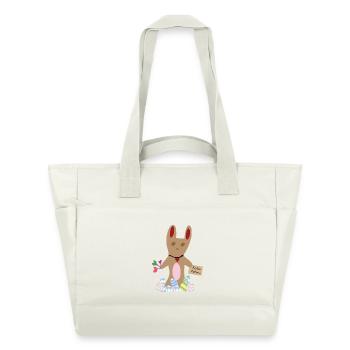 Le lapin souhaite Joyeuses Pâques - Sac matelassé déperlant - blanc nature - Devant