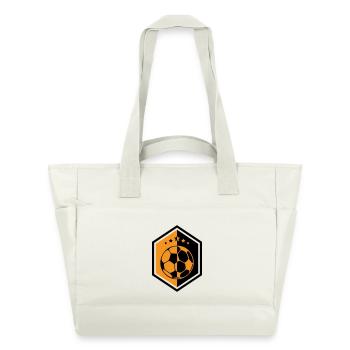 Orange Football-Wappen: Die Rüstung des Kapitäns - Wasserabweisende Padded Bag - Naturweiß - Vorne