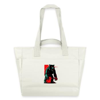 Mecha Techno Bear - Water-Repellent Padded Bag - natural white - Front