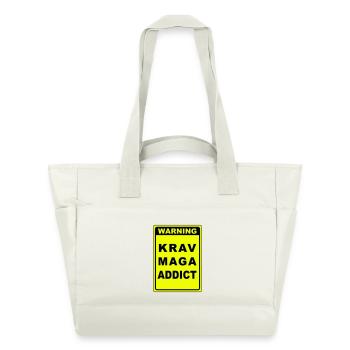 Warnung Krav Maga Süchtiger - Wasserabweisende Padded Bag - Naturweiß - Vorne