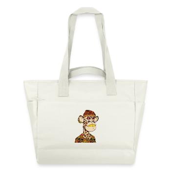 Singe dans un look streetwear coloré - Sac matelassé déperlant - blanc nature - Devant
