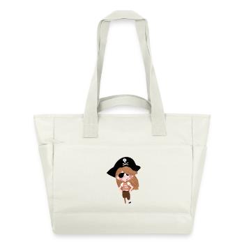 Cache-œil de dessin animé Pirate Girl - Sac matelassé déperlant - blanc nature - Devant