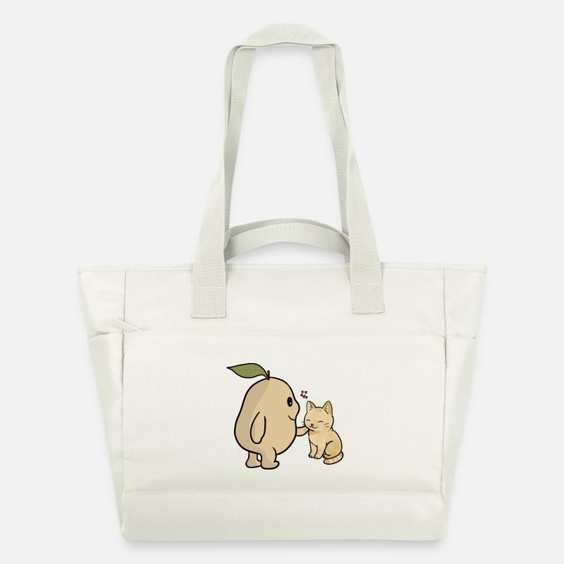 Tama und Katze - Wasserabweisende Padded Bag - Naturweiß