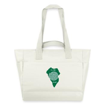 La Isla Verde La Palma Outline Spiral Drawing - Water-Repellent Padded Bag - natural white - Front