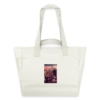 New York City Skyline - Water-Repellent Padded Bag - natural white - Front