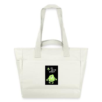 Poster Monster Halloween Comic Innocent Humor - Water-Repellent Padded Bag - natural white - Front