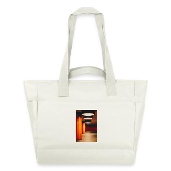 Tunnel orange avec des boules de lumière - Sac matelassé déperlant - blanc nature - Devant
